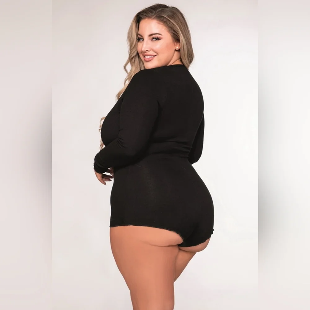 DREAMGIRL | Romantic Reverie Sleep Romper in Black sz 2X - Picture 2 of 4